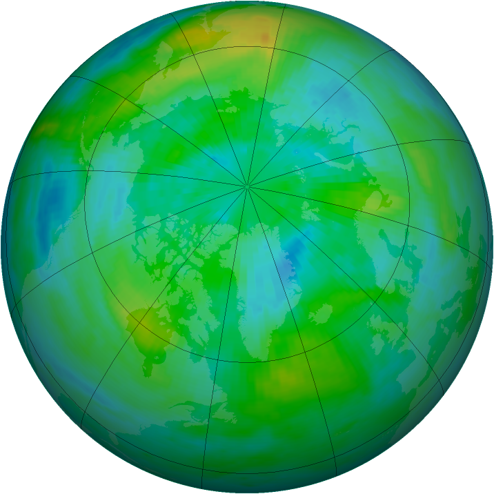 Arctic ozone map for 23 September 1980